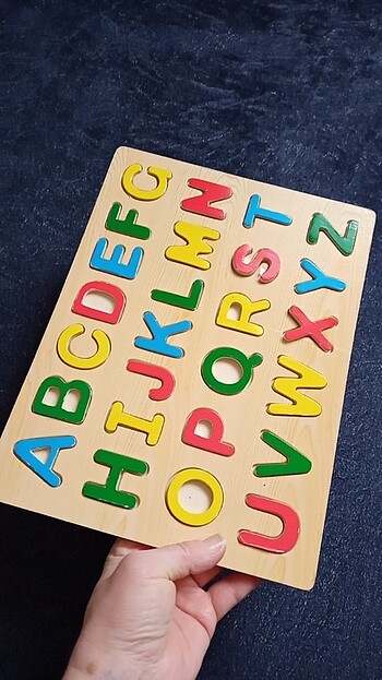 Beden Renk Ahşap alfabe yapboz ve sayı boncuğu