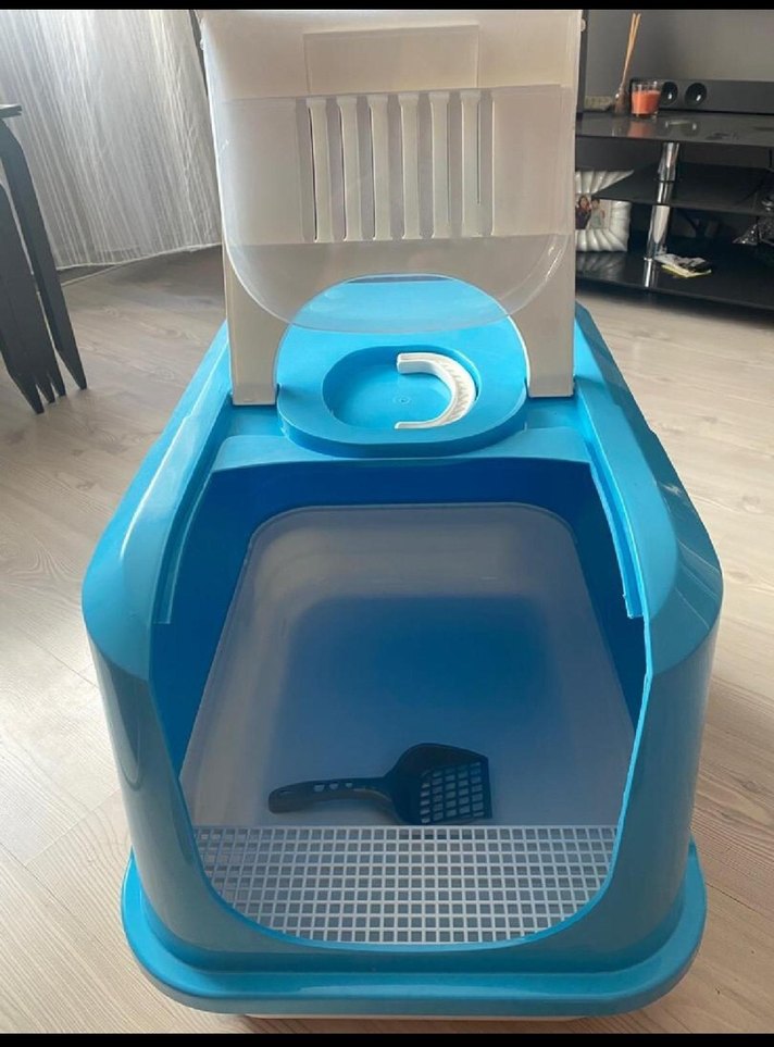Mavi Kapaklı Kedi Tuvalet Kabı - Görsel 2