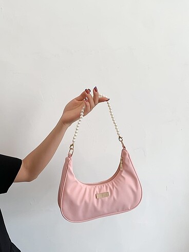 Shein pembe, incili kol çantası