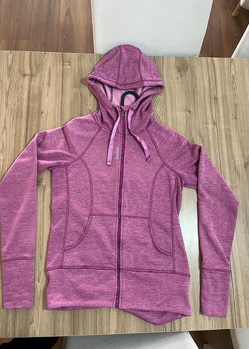 Reebok Mor Fermuarlı Kapüşonlu Kadın Sweatshirt