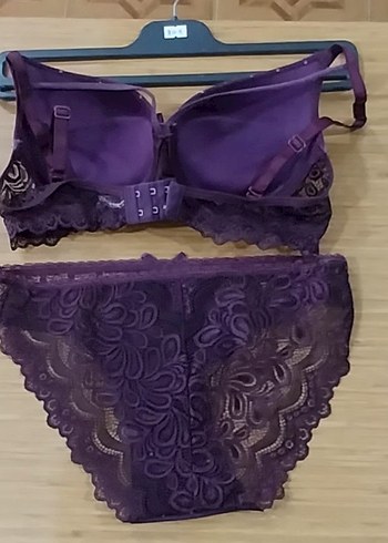 Mor Desenli Bohem Kadın Sütyen Takımı 80B - Görsel 2
