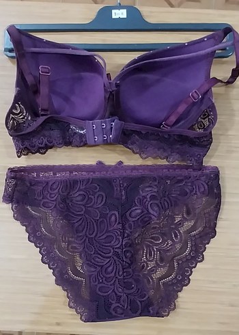 Mor Desenli Bohem Kadın Sütyen Takımı 80B - Görsel 6