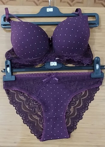 Mor Desenli Bohem Kadın Sütyen Takımı 80B - Görsel 7