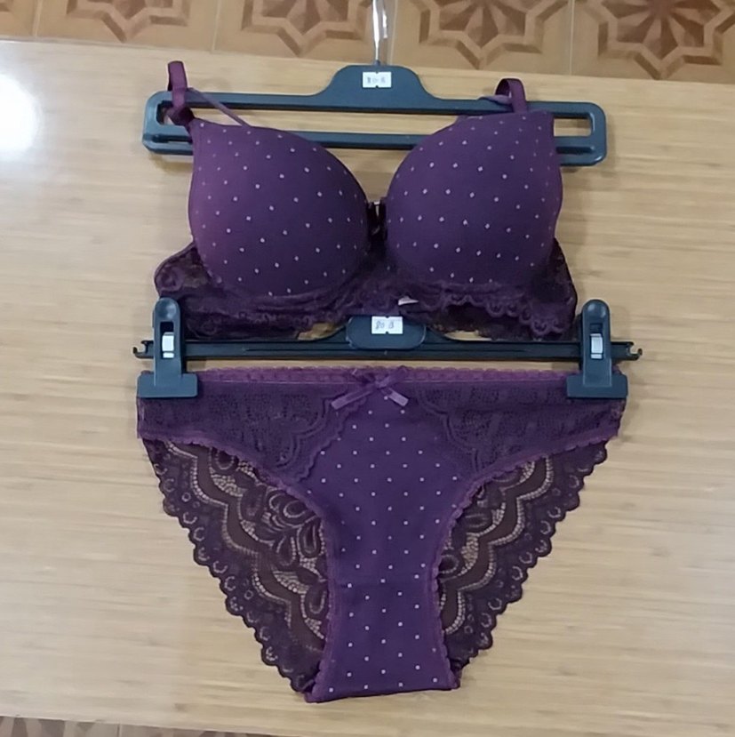 Mor Desenli Bohem Kadın Sütyen Takımı 80B - Görsel 5