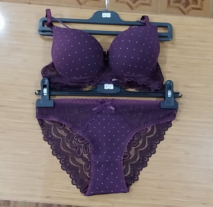 Mor Desenli Bohem Kadın Sütyen Takımı 80B - Görsel 3