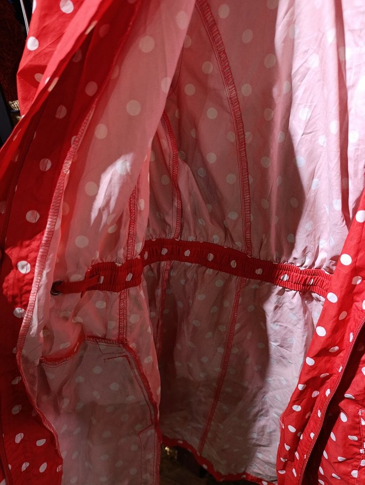 Kız Çocuk Kırmızı Puantiyeli Yağmurluk - Görsel 3