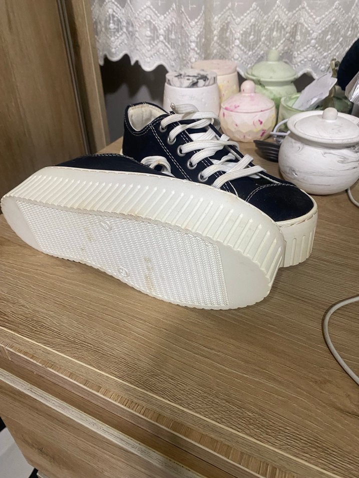 Beyaz Platform Topuklu Kadın Spor Ayakkabı - Görsel 2