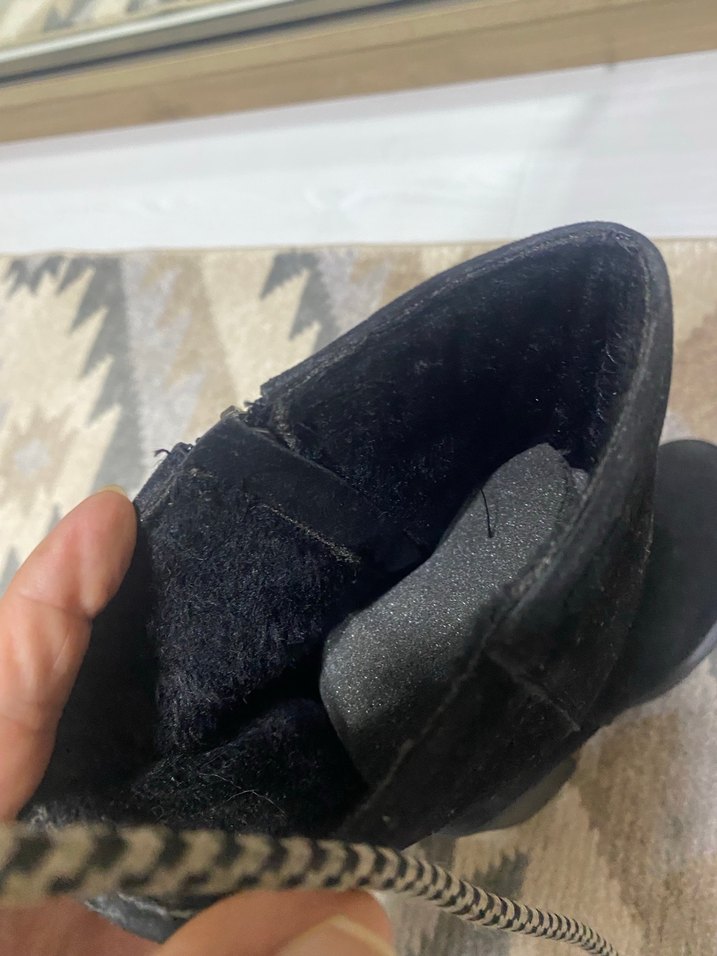 Siyah Süet Tokalı Blok Topuk Bot - Görsel 4