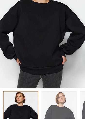 Siyah Oversize Kadın Sweatshirt