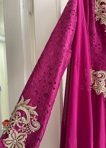 Abiye Drape Detaylı Uzun Abiye Elbise