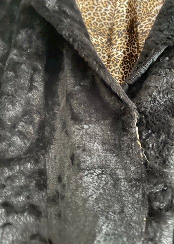 Sabra Leopar Desenli Kahverengi Kadın Peluş Mont