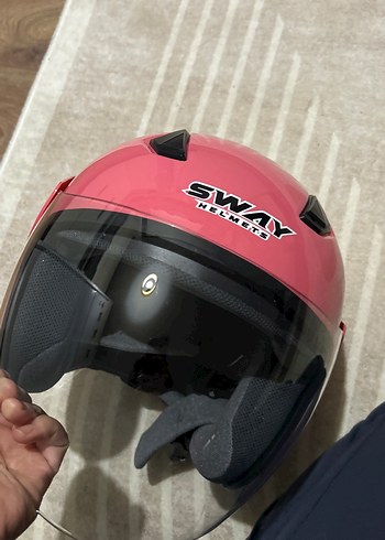 Pembe Parlak SWAY Motosiklet Kaskı - Görsel 4