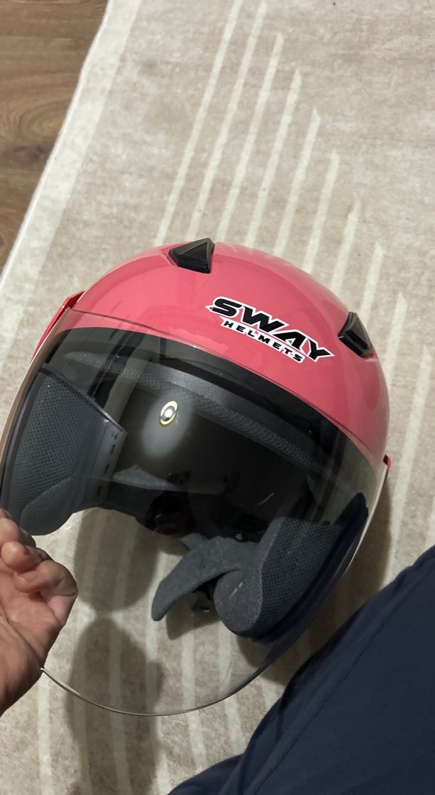 Pembe Parlak SWAY Motosiklet Kaskı - Görsel 4