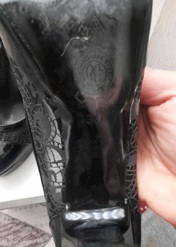 Kadın Siyah Platform Topuklu Parlak Ayakkabı - Görsel 4