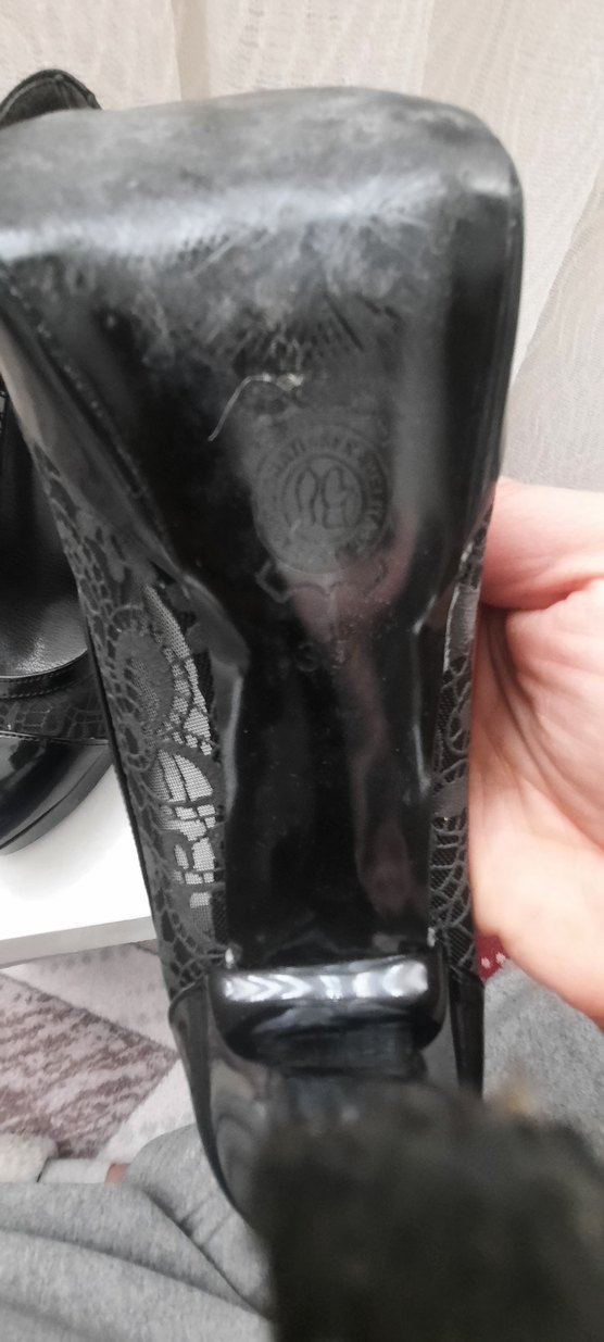 Kadın Siyah Platform Topuklu Parlak Ayakkabı - Görsel 4