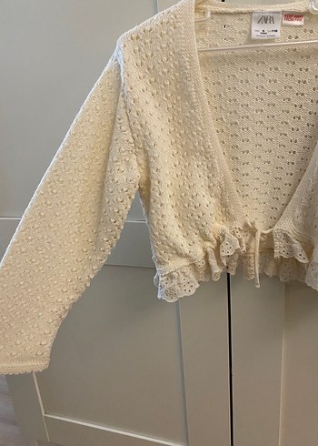 Kız Çocuk Beyaz Örgü Bolero - Görsel 3