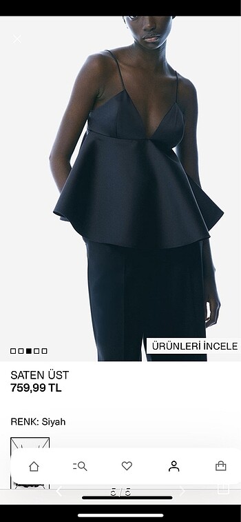 xs Beden H&M 1270352001 saten kloş üst