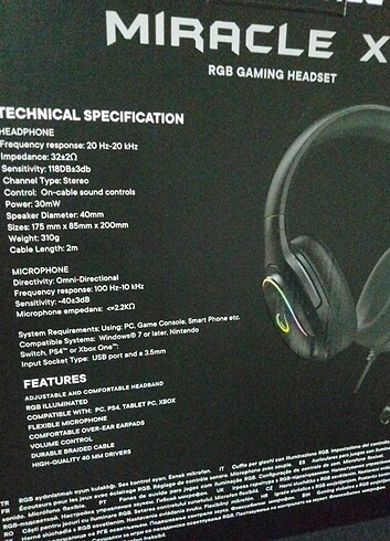 Rampage Miracle x6 RGB GAMING HEADSET 