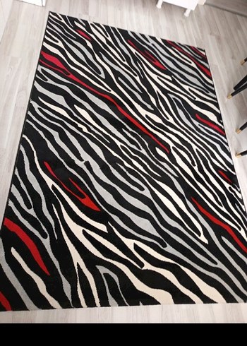Modern Zebra Desenli Çok Renkli Halı - Görsel 4