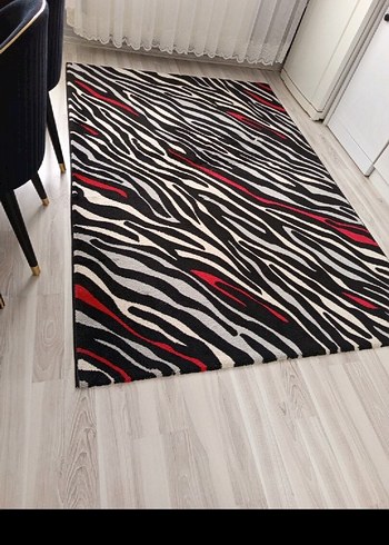 Modern Zebra Desenli Çok Renkli Halı - Görsel 3