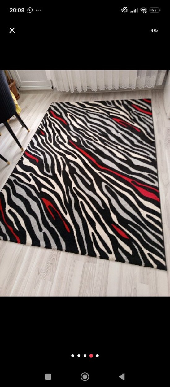 Modern Zebra Desenli Çok Renkli Halı - Görsel 2