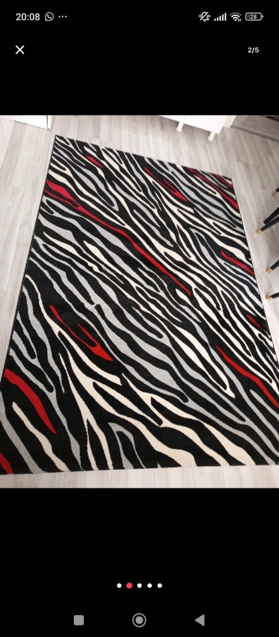 Modern Zebra Desenli Çok Renkli Halı - Görsel 4