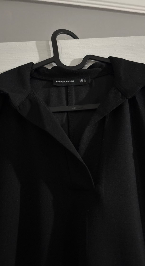 Siyah Midi Kadın Ofis Elbisesi - Görsel 2