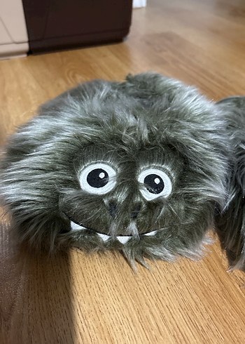 Gri Kürklü Kadın Ev Terliği - Görsel 3