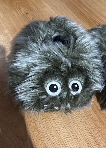 Gri Kürklü Kadın Ev Terliği - Görsel 2