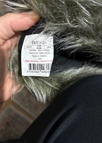 Gri Kürklü Kadın Ev Terliği - Görsel 5