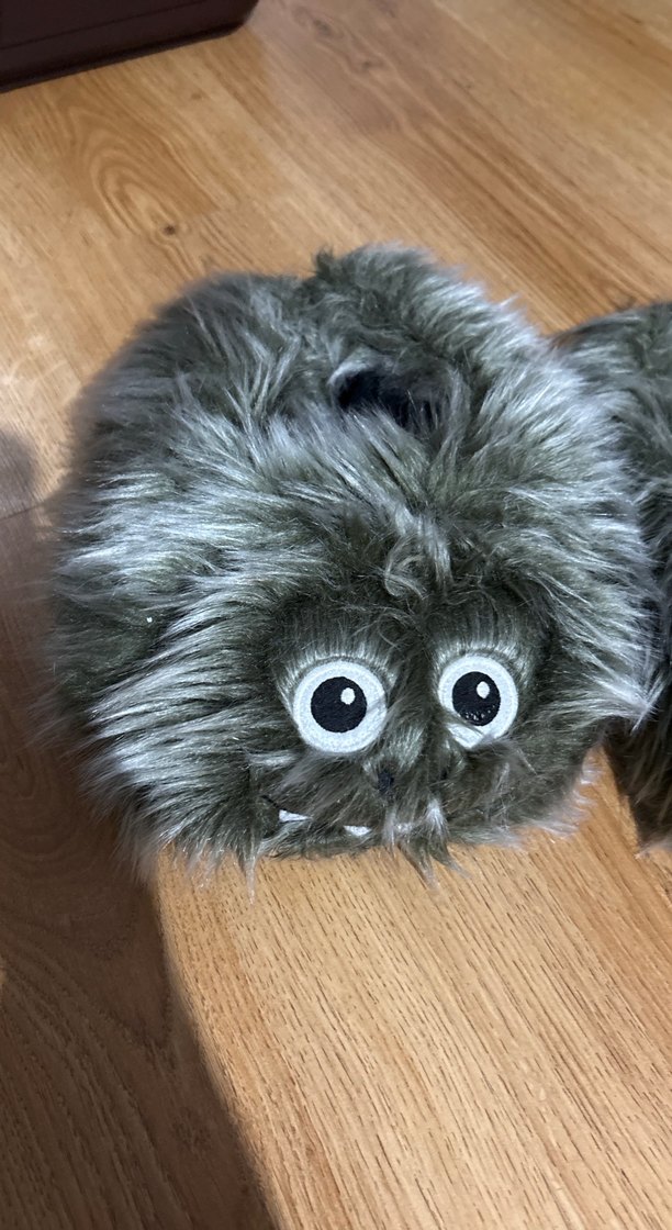 Gri Kürklü Kadın Ev Terliği - Görsel 2