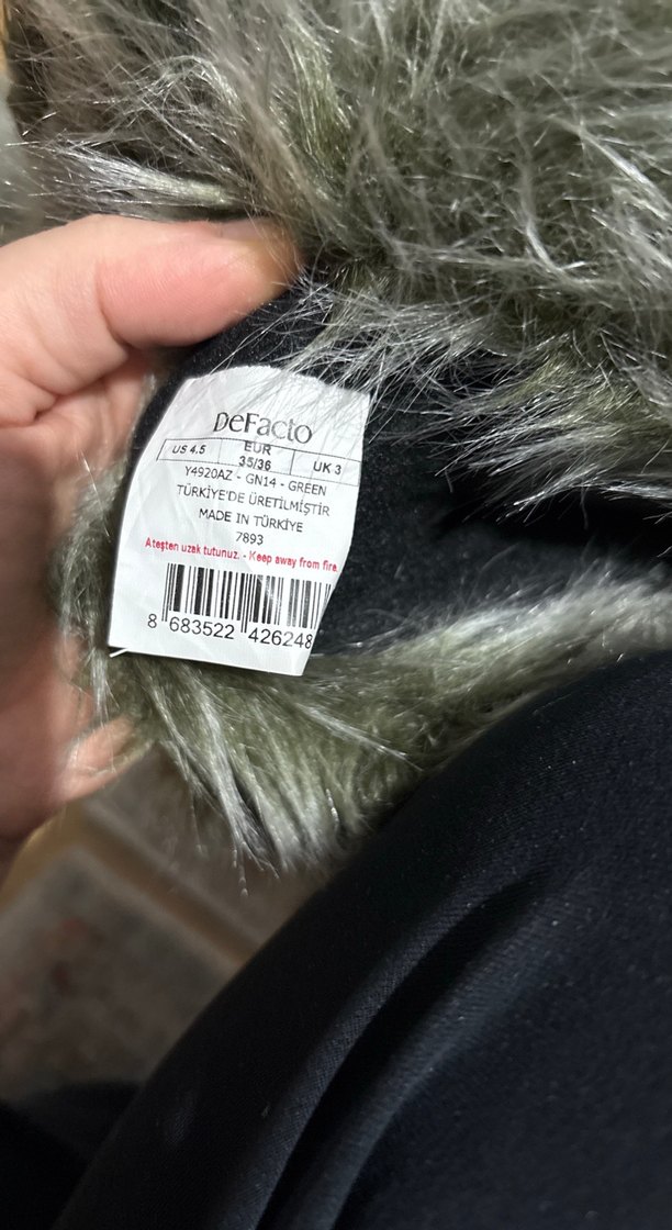 Gri Kürklü Kadın Ev Terliği - Görsel 4