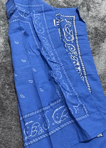 Koyu Mavi Kadın Bandana Eşarp - Görsel 4