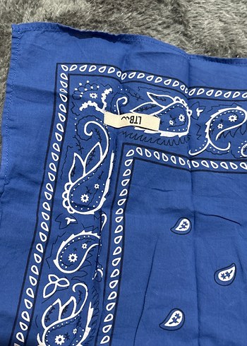 Koyu Mavi Kadın Bandana Eşarp - Görsel 3