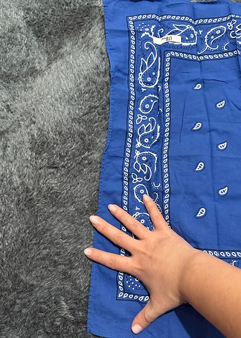 Koyu Mavi Kadın Bandana Eşarp - Görsel 2