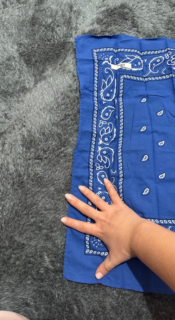 Koyu Mavi Kadın Bandana Eşarp - Görsel 2