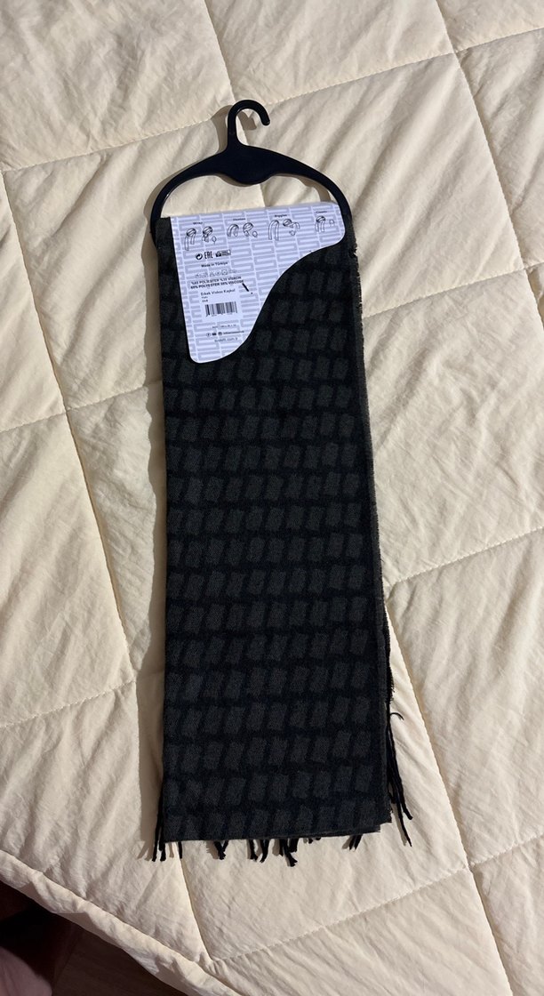 Uzun Siyah Erkek Atkı - Sokak Stili - Görsel 3