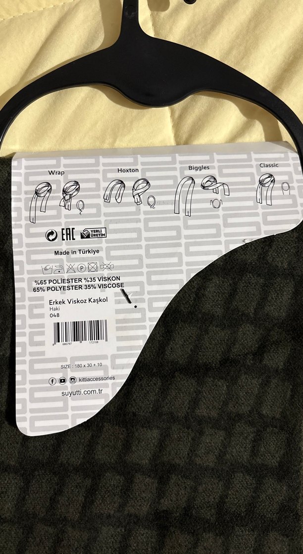 Uzun Siyah Erkek Atkı - Sokak Stili - Görsel 4