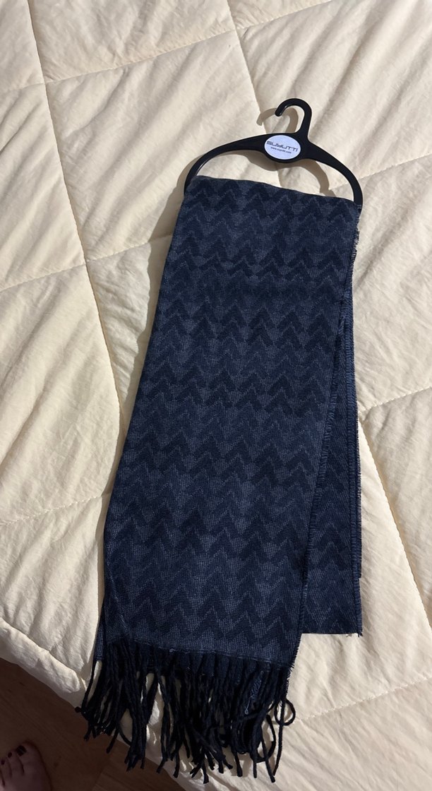 Gri Uzun Erkek Atkı Püsküllü - Görsel 2