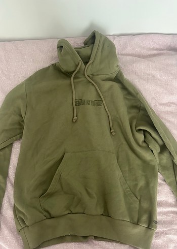 Pull&Bear Haki Kapüşonlu Sweatshirt