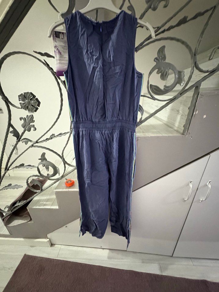 Kadın Çok Renkli V Yaka Uzun Tulum - Görsel 5