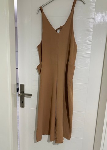 Kadın Bej Uzun Bol Kesim Tulum - Görsel 4