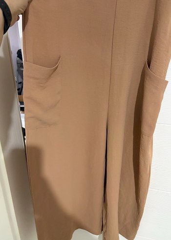 Kadın Bej Uzun Bol Kesim Tulum - Görsel 5