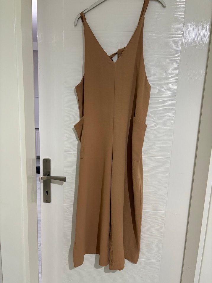 Kadın Bej Uzun Bol Kesim Tulum - Görsel 4