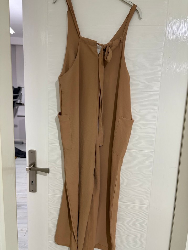 Kadın Bej Uzun Bol Kesim Tulum - Görsel 2