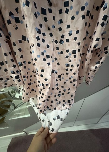 Düğmeli Loose Fit Pembe Bluz - Görsel 2