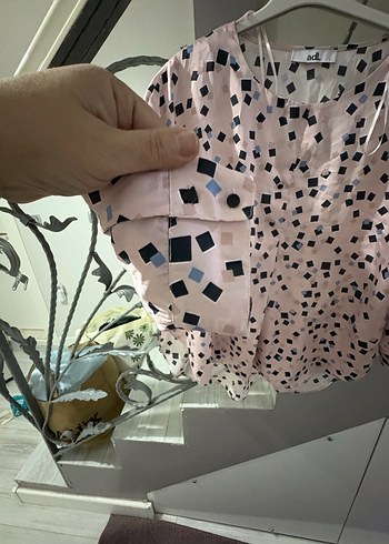 Düğmeli Loose Fit Pembe Bluz - Görsel 3