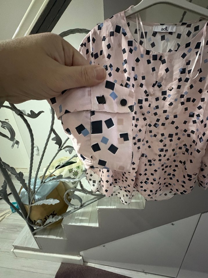 Düğmeli Loose Fit Pembe Bluz - Görsel 3