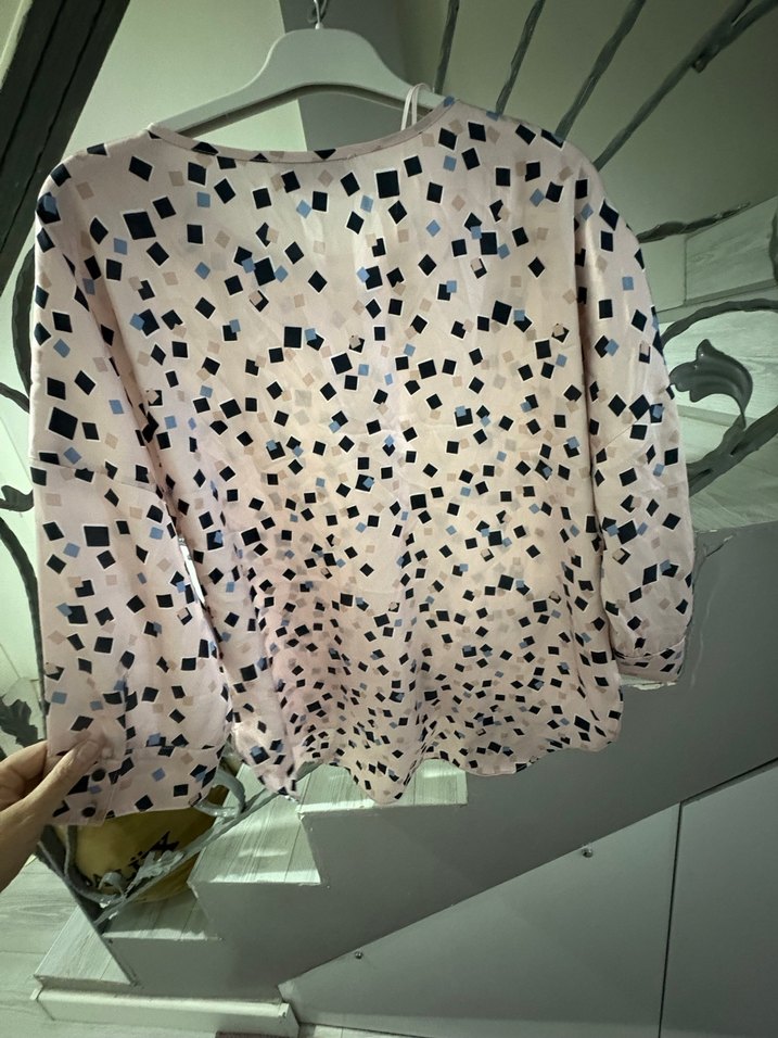 Düğmeli Loose Fit Pembe Bluz - Görsel 4