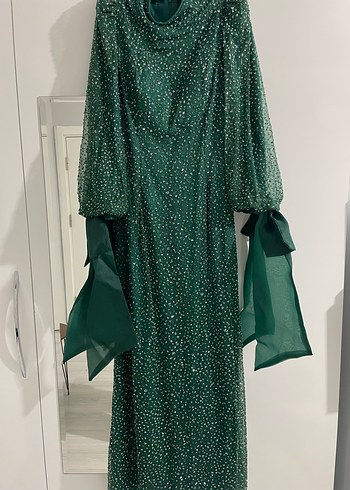 Yeşil Uzun Abiye Elbise - Görsel 2